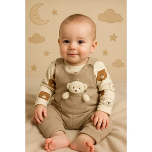 Oyuncak Ayılı Bebek Tulum Takımı – 2’li Zıbın ve Tulum Seti | 3-6-9 Ay