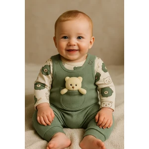 Oyuncak Ayılı Bebek Tulum Takımı – 2’li Zıbın ve Tulum Seti | 3-6-9 Ay