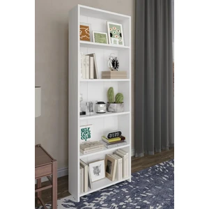 Vera 5 Raflı Kitaplık Çok Amaçlı Raf Dekoratif Raf Beyaz