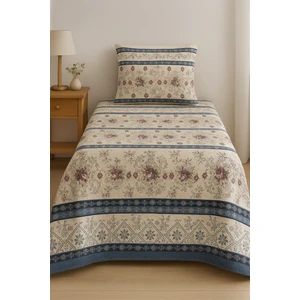 Yazlık Tek Kişilik Pike Seti Günlük Kullanıma Uygun kanaviçe desenli