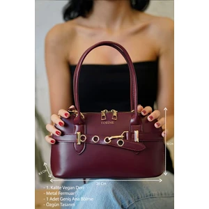 Kemer Detaylı Vegan Deri Kadın Çapraz Çanta