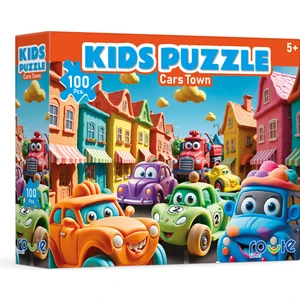 Arabalar Şehri Çocuk (100 Parça) Puzzle 34×48 cm