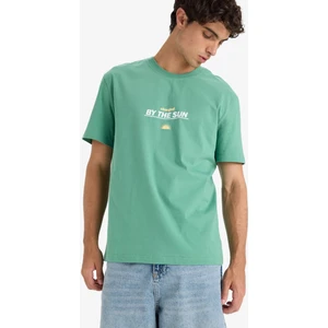 %100 Pamuk Regular Fit Bisiklet Yaka Baskılı Kısa Kollu Tişört F8541AX25HS