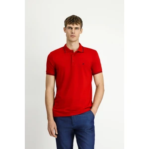 Polo Yaka Slim Fit Dar Kesim Nakışlı Süprem Pamuklu Tişört