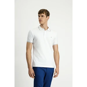 Polo Yaka Slim Fit Dar Kesim Nakışlı Süprem Pamuklu Tişört