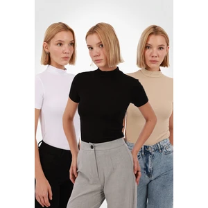 Kadın Kısa Kol Bluz 3’lü Set