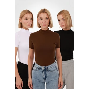 Kadın Kısa Kol Bluz 3’lü Set