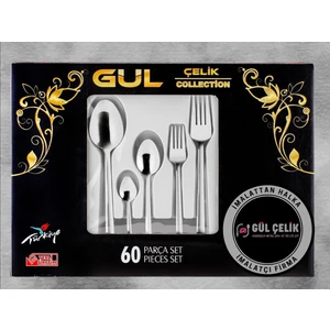 60 Parça Çatal Kaşık Seti 12 Kişilik Damla Model 18/0 Kalite (Kutulu)