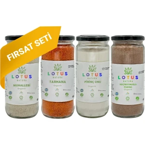 Lotus Natura  Sertifikalı Ek Gıda Seti (Muhallebi-Tarhana-Pirinç Unu-Keçiboynuzlu Puding)