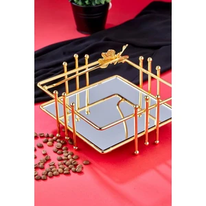 Kelebek Model Aynalı Peçetelik Paslanmaz Çelik Lüks Peçete Kutusu Gold