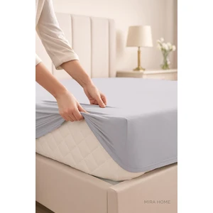 Mira Home Çift Kişilik Düz Penye  %100 Pamuklu Lastikli Çarşaf 200X200 cm Battal  Boy