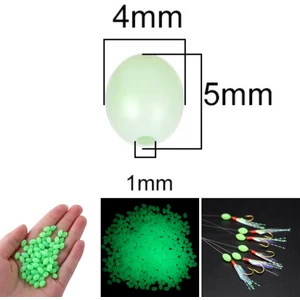Fosforlu Glow Yeşil 4X5MM Silikon Yumuşak Boncuk Olta Takımı, Çapari, Jig Yapım Malzemesi 50 Adet