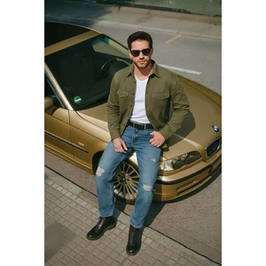 Banny Jeans Erkek Oversize Jean Gömlek Haki