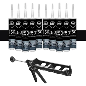 Pu Mastik 280 ml Siyah (10 Adet), Plastik Tabanca