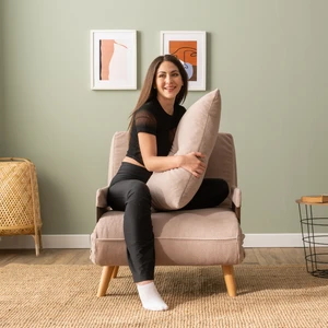 Cosmo Tekli Katlanır Yataklı Koltuk Bohem Vizon