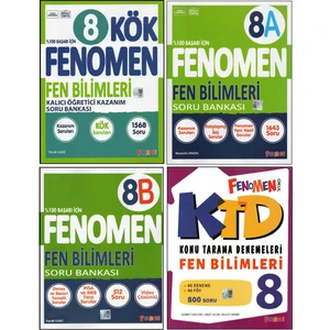 Fenomen 8. Sınıf Fen Bilimleri KÖK+8A+8B+KONU Tarama D. Fen B. (4 Kitap)