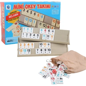 Mini Okey Takımı ( Melamin Taşlı ) En:8,2 cm Uzunluk: 32 cm Yükseklik:6,5 cm