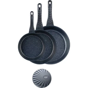 Diamante 3 Lü Döküm Granit Tava Seti Siyah