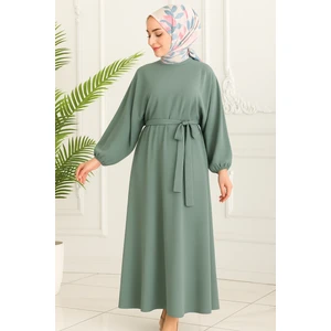 Kadın Giyim Abiye Moda Beli Lastikli Kuşaklı Elbise 2590