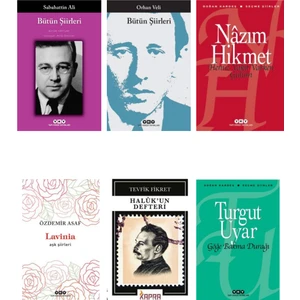 Lavinia Özdemir Asaf - Sabahattin Ali - Nazım Hikmet - Orhan Veli - Tevfik Fikret - Turgut Uyar Şiirleri 6 Kitap Set