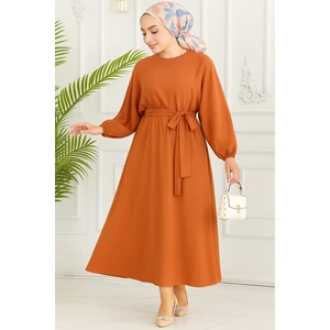 Kadın Giyim Abiye Moda Beli Lastikli Kuşaklı Elbise 2590