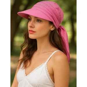 Kadın Yazlık %100 Pamuk Geniş Siperlikli Yazlık Şapka Safari Bağlamalı Siperli Bandana Vizör