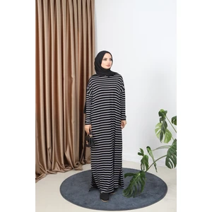 Çizgili Penye Elbise