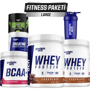 Fıtness Paketi Large 2 Adet 400g Çikolata Ahududu Whey Protein ve 300g BCAA+