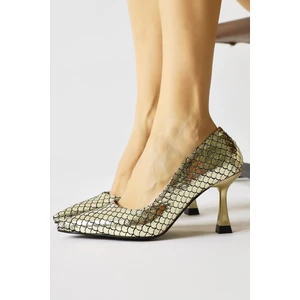 Celestine Altın Sivri Burunlu Stiletto