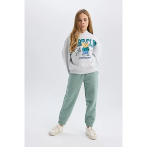 Kız Çocuk Beli Paçası Lastikli Cepli Basic Düz Jogger Eşofman Altı D3840A824WN