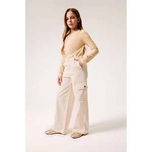 Kız Çocuk Wide Leg Kargo Geniş Paça Jean Pantolon D7097A825SP