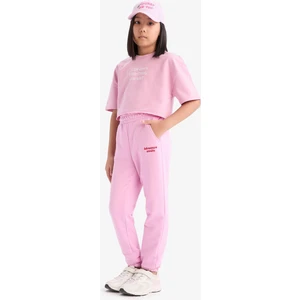 Kız Çocuk Beli Paçası Lastikli Baskılı Jogger Eşofman Altı D9689A825SP