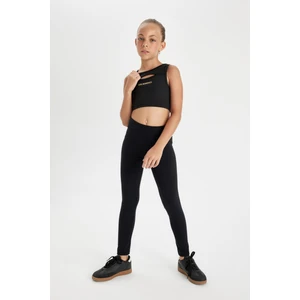 Kız Çocuk Standart Boy Siyah Basic Düz Tayt D3226A824WN