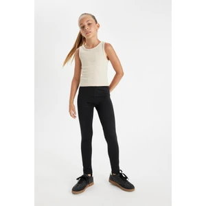 Kız Çocuk Standart Boy Siyah Basic Düz Tayt D4068A824WN