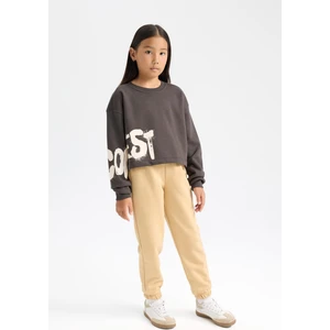 Kız Çocuk Standart Fit Beli Paçası Lastikli Baskılı Jogger Eşofman Altı D2295A824WN