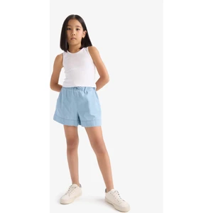 Kız Çocuk Beli Lastikli Jean Şort B6386A825SM