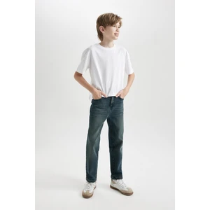 Erkek Çocuk Straight Fit Düz Paça Cepli Jean Pantolon C7237A824CW