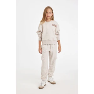 Kız Çocuk Kargo Cepli Beli Paçası Lastikli Jogger Eşofman Altı