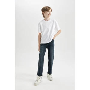 Erkek Çocuk Straight Fit Düz Paça Cepli Jean Pantolon C7236A824WN