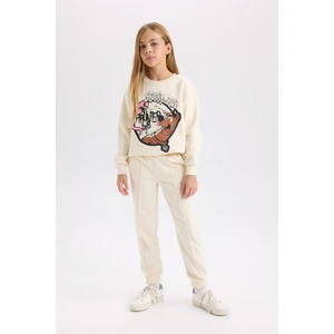 Kız Çocuk Beli Paçası Lastikli Basic Düz Jogger Eşofman Altı D3201A824WN