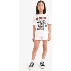 Beli Lastikli Basic Düz Şort Kız Çocuk E6589A825HS