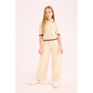 Kız Çocuk Wide Leg Geniş Paça Pamuklu Pantolon D7098A825SM