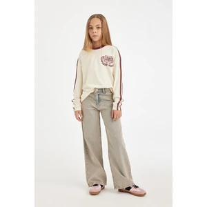 Kız Çocuk Wide Leg Geniş Bol Paça Cepli Jean Pantolon D7178A824WN