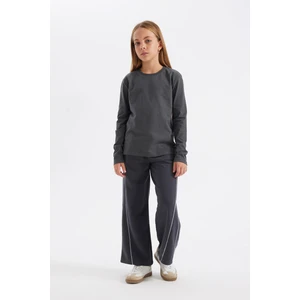 Kız Çocuk Wide Leg Geniş Bol Paça Beli Lastikli Eşofman Altı C9674A824AU