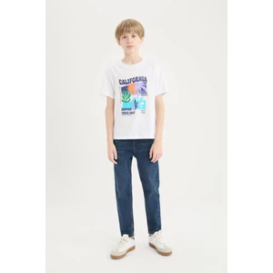 Erkek Çocuk Slim Fit Dar Kesim Düz Paça Basic Düz Jean Pantolon D6649A825SM