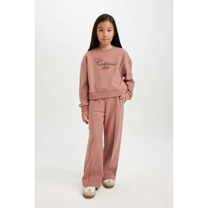 Kız Çocuk Wide Leg Geniş Bol Paça Beli Lastikli Eşofman Altı D3974A824WN