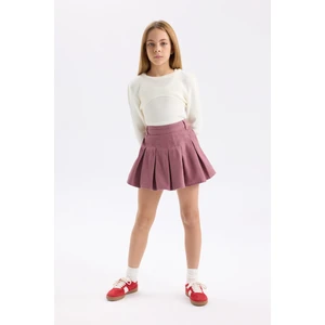 Kız Çocuk Pileli Gabardin Şort Etek D6042A824WN