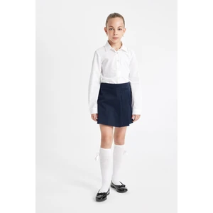Kız Çocuk Gabardin Lacivert Pileli Şortlu Okul Eteği A1927A824AU