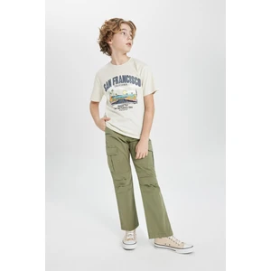 Erkek Çocuk Kargo Cepli Düz Paça Gabardin Pantolon B5924A824SP
