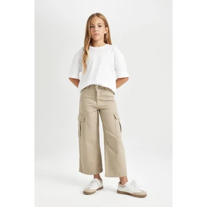 Kız Çocuk Wide Leg Kargo Cepli Geniş Bol Paça Pamuklu Pantolon C8778A824AU